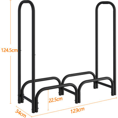 AJUNION Estante para armazenamento de lenha para armazenamento interno e externo W123 x D34 x H124,5cm