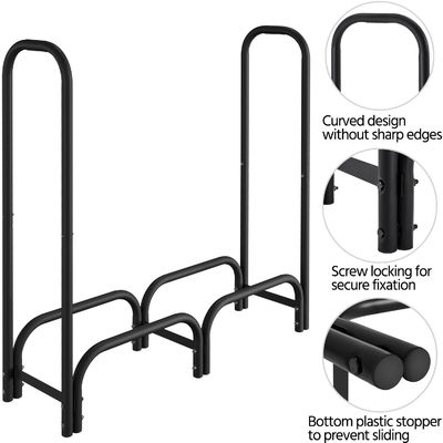 AJUNION Estante para armazenamento de lenha para armazenamento interno e externo W123 x D34 x H124,5cm
