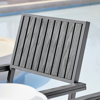 Alumínio Outdoor 8 Sits Set de Jantar Madeira de Teca Slated Tabletop Jantar Jardim Set