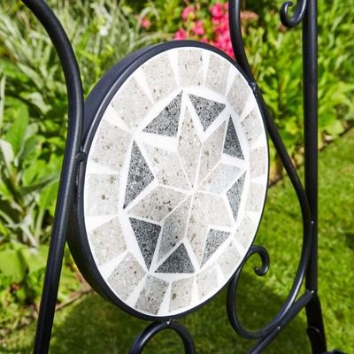 Set de mesa e cadeira de metal dobrável para jardim Antigo Mosaico Bistro