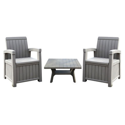 Banquete Jardim ao ar livre Hotel Patio Impermeável plástico Loveseat Sofá Cadeira Conjunto com Mesa