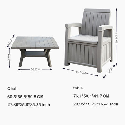 Banquete Jardim ao ar livre Hotel Patio Impermeável plástico Loveseat Sofá Cadeira Conjunto com Mesa
