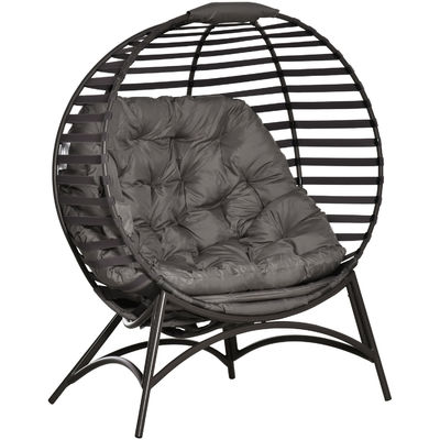Melhore o seu pátio com a AJUNION cadeira de ovo de 2 lugares estrutura de aço dobrável design moderno