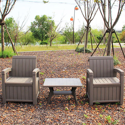 Banquete Jardim ao ar livre Hotel Patio Impermeável plástico Loveseat Sofá Cadeira Conjunto com Mesa