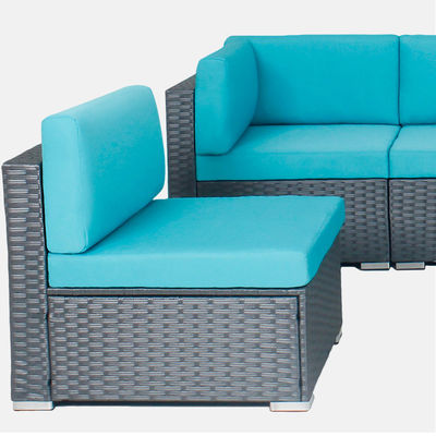 Outdoor Indoor Patio Garden Balcão Piscina Mobiliário Rattan Tecido Set Modular Seccional