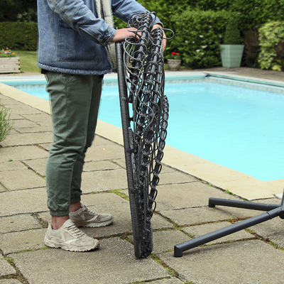 Cadeira de hamaca pendurada elegante para pátio jardim casa de campo pátio ou praia feita de metal