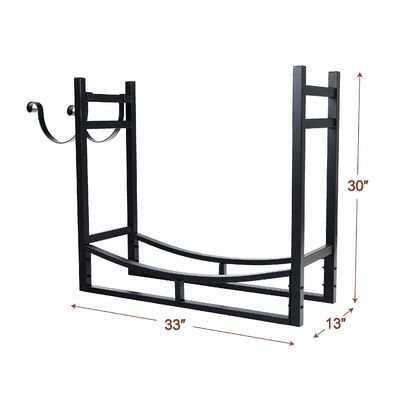 30 polegadas Heavy Duty Rack de lenha de fogo Power Coated Steel Log Holder para decoração de lareira
