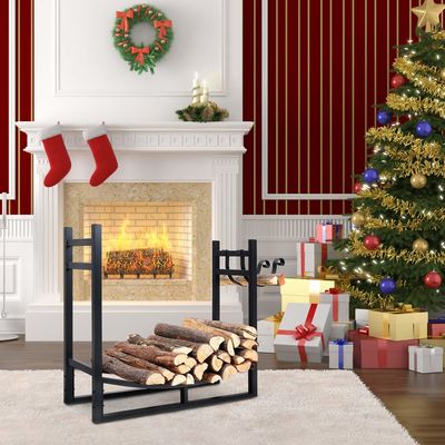 30 polegadas Heavy Duty Rack de lenha de fogo Power Coated Steel Log Holder para decoração de lareira