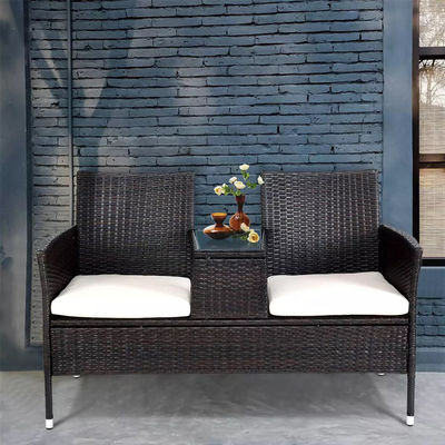 Jardim ao ar livre café acampamento pátio cadeira festa pe rattan vime loveseat conjunto