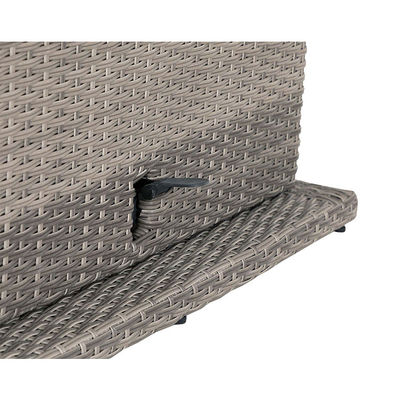 PE Rattan AJUNION Sofá de esquina exterior set de pátio com mesa de jantar ajustável