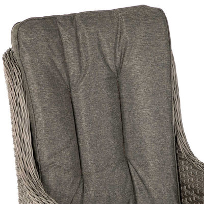 PE Rattan AJUNION Sofá de esquina exterior set de pátio com mesa de jantar ajustável