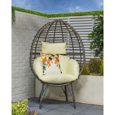 Cadeira de ovos de rotina com almofada para o exterior Aproveite o seu espaço exterior com conforto
