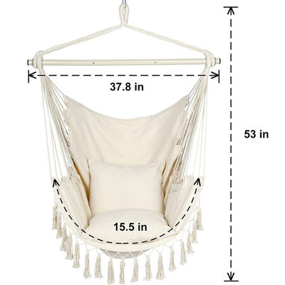 127*122*2,5cm Jardim ao ar livre Camping Patio dobrável Portátil Crianças de algodão corda pendurada Swing Hammock cadeira