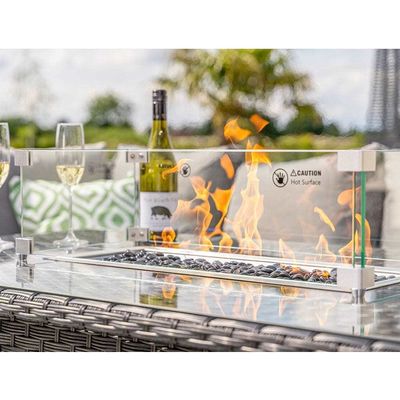 Mobiliário Modular Wicker Rattan Outdoor Set com Mesa de Fogo AJUNION Garden Design