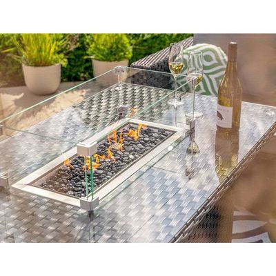 Mobiliário Modular Wicker Rattan Outdoor Set com Mesa de Fogo AJUNION Garden Design