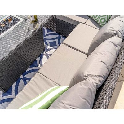 Mobiliário Modular Wicker Rattan Outdoor Set com Mesa de Fogo AJUNION Garden Design