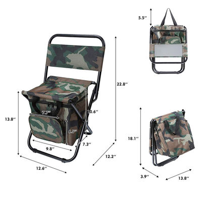 Assento de praia portátil de camuflagem com saco