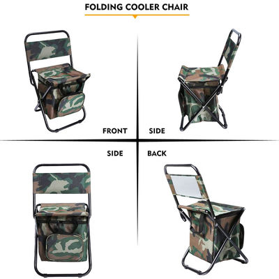Assento de praia portátil de camuflagem com saco