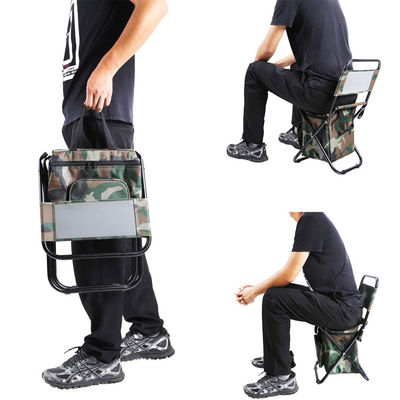 Assento de praia portátil de camuflagem com saco