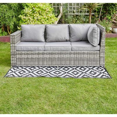 9 lugares Rattan tecido mobiliário de jardim conjunto com design moderno e mesa ajustável