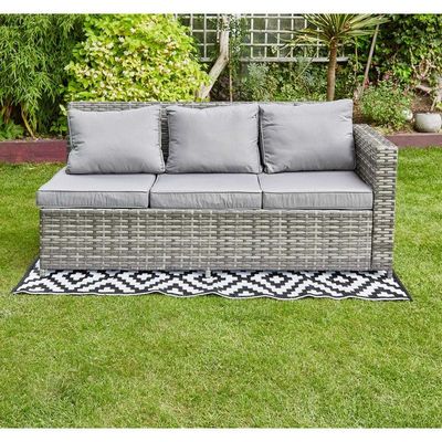 9 lugares Rattan tecido mobiliário de jardim conjunto com design moderno e mesa ajustável