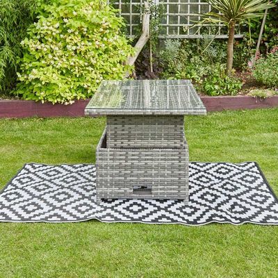 9 lugares Rattan tecido mobiliário de jardim conjunto com design moderno e mesa ajustável