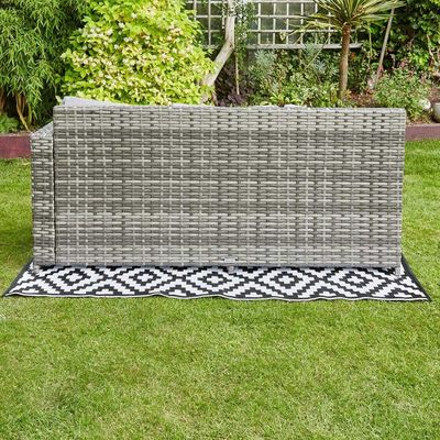9 lugares Rattan tecido mobiliário de jardim conjunto com design moderno e mesa ajustável