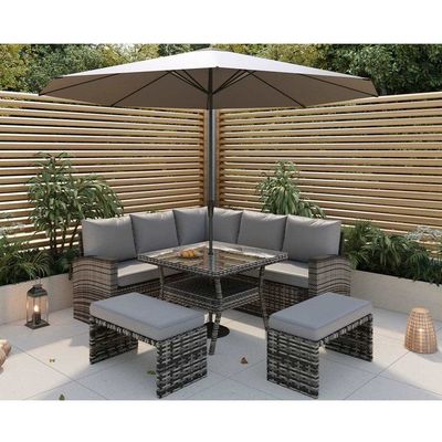 PE Rattan Todos os Tempos Mobiliário de Jardim Conjunto de Recreação Sofá de Esquina ao Ar livre Conjunto de Lounge