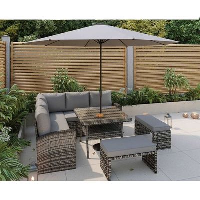 PE Rattan Todos os Tempos Mobiliário de Jardim Conjunto de Recreação Sofá de Esquina ao Ar livre Conjunto de Lounge