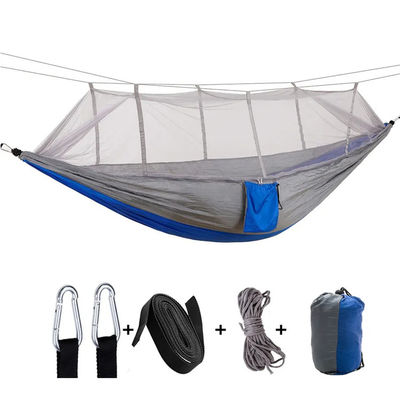 Hamaca de acampamento portátil para jardim ao ar livre com mosquiteiro e material leve