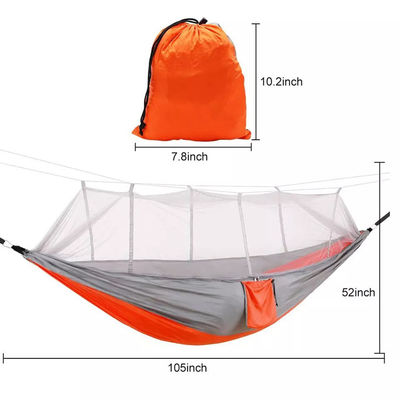 Hamaca de acampamento portátil para jardim ao ar livre com mosquiteiro e material leve