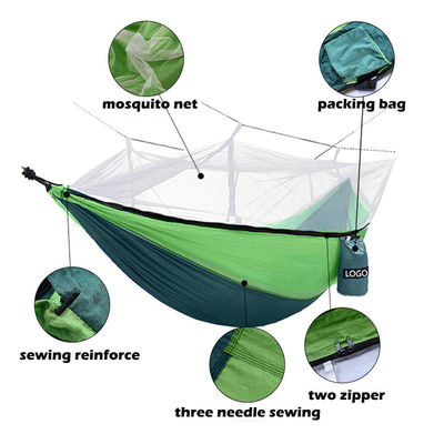Hamaca de acampamento portátil para jardim ao ar livre com mosquiteiro e material leve