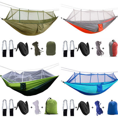 Hamaca de acampamento portátil para jardim ao ar livre com mosquiteiro e material leve