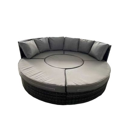 Mesa de jantar ajustável Wicker Sofa Tecido Conjunto para Mobiliário de cama de dia ao ar livre por AJUNION