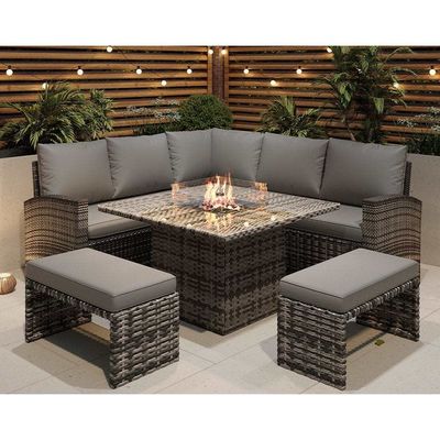 L96xW49xH35cm Tamanho do banco Lounge de canto seccional moderno Mobiliário de pátio com fogão
