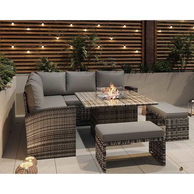 L96xW49xH35cm Tamanho do banco Lounge de canto seccional moderno Mobiliário de pátio com fogão