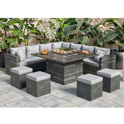 L96xW49xH35cm Tamanho do banco Lounge de canto seccional moderno Mobiliário de pátio com fogão