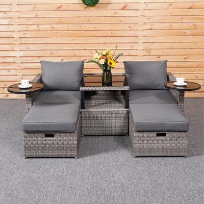 Sofá de salão de quintal com Wicker Rattan PE em Vários Desenhos Seccionais
