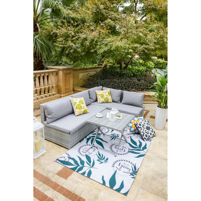 Transforme o seu pátio num retiro de luxo com o conjunto de sofá de jardim tecido AJUNION Wicker