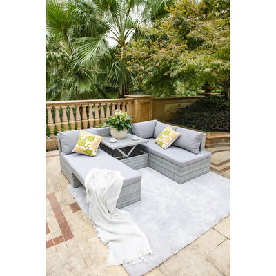 Transforme o seu pátio num retiro de luxo com o conjunto de sofá de jardim tecido AJUNION Wicker