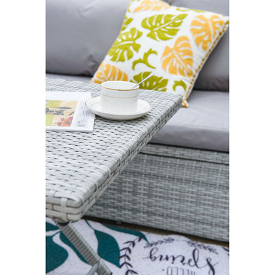 Transforme o seu pátio num retiro de luxo com o conjunto de sofá de jardim tecido AJUNION Wicker