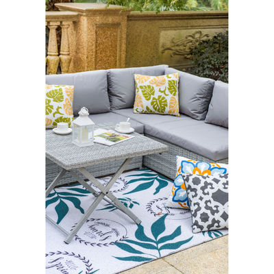 Transforme o seu pátio num retiro de luxo com o conjunto de sofá de jardim tecido AJUNION Wicker