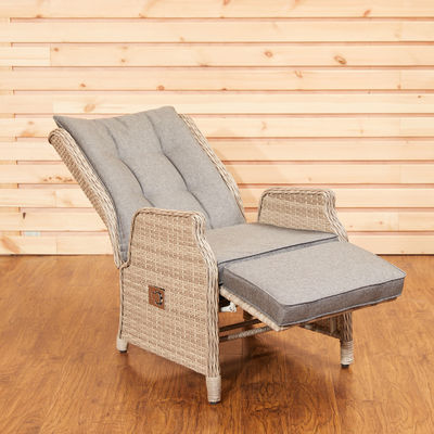 Sofá de jardim com encosto ajustável AJUNION Mobiliário de pátio de Wicker Rattan