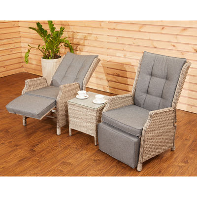 Sofá de jardim com encosto ajustável AJUNION Mobiliário de pátio de Wicker Rattan
