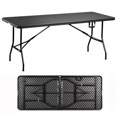 Mesa de banquete exterior dobrável Móveis portáteis de acampamento com design de rotão imitado