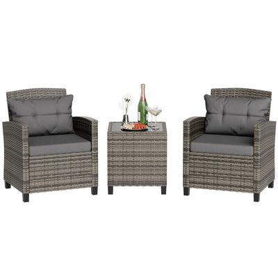 Set de Bistro ao ar livre cadeira de jardim de rotão 2 assentos Patio Set grupo com mesa de café da AJUNION