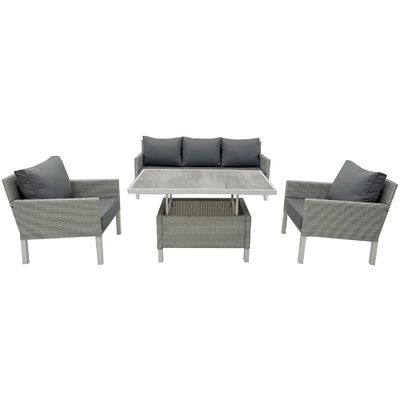 Modern Style 4 peças de móveis de rotão para o exterior Lounge Set com L193xW71xH77cm Sofá Tamanho