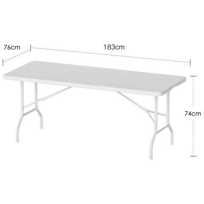 Moderno Design tamanho de estoque portátil de plástico branca banquete dobrável mesa para festa de piquenique
