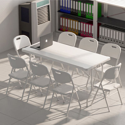 Moderno Design tamanho de estoque portátil de plástico branca banquete dobrável mesa para festa de piquenique