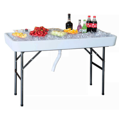 Tabela dobrável portátil para festa Hotel Camping Square HDPE Plástico Metal Frio Frio